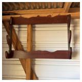 Vintage Wall-Mounted Wooden 3-Gun Rack