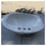 New 17x20 White Poly Oval Sink