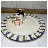 Christmas Platter with Attached Gift Figures