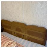 Vintage Wood Bed on Casters