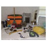 Table Lot- Cooler Bag, Mirror, Trophy, Toaster