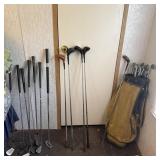 Assorted Golf Clubs, Golf Bag, & Golf Socks