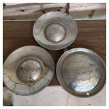 (3) Vintage Hubcaps