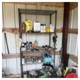 All Contents on Shelf- Work Light, Camping Shovel,