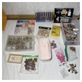Assorted Charms, Beads, Jewelry, Metal Flakes,