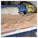 4 Pillows, Tractor Print Blanket, Air Mattress, &