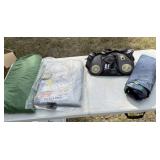 Table Lot- Tents, Heavy Duty Tarp, Speaker Bag