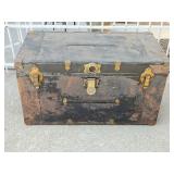 Antique Metal Clad Steamer Trunk