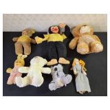7 Assorted Stuffed Animals and Doll