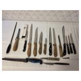 Assorted Lot of Knives, Knife Sharpeners