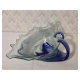 Vintage Hand Blown Art Glass Cornucopia