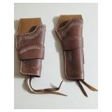 Pair of Handcrafted Brown Revolver Holsters