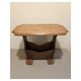 Vintage Solid Wood Magazine Rack Side Table
