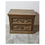 Vintage Bassett 2 Drawer Night Stand