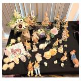 Assorted Easter Decor and Bunny Rabbits