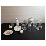 Assorted Vases, Decanter, Decorative Plates