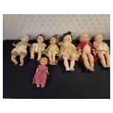 7 Vintage Assorted Dolls