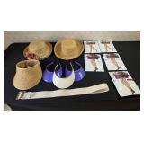 Ladies Hats, Belt and 5 Packs of Panty Hose