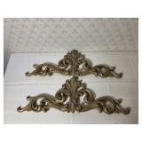 2 Ornate Gold Finished Wall Decor