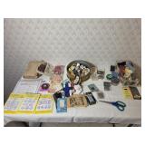 Assorted Sewing Notions, Scissors, Buttons