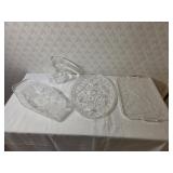 Plastic Ice Bucket and Misc. Plastic Platters