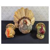 3 Decorative Turkeys