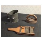 Vintage Cabbage Slicer, Iron & Sifter