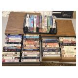 52-Assorted VHS Tapes with Storage Drawers