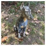 29" Weathered Concrete Dog Statue