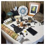 Table Lot- Touch Lamp, Battery Chargers, HP