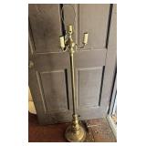 58" Vintage Brass 4-Light Candelabra Floor Lamp