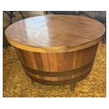 Vintage Mid Century Modern Whiskey Barrel Side