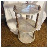 Marble & Wood 3 Tier Plant Stand Table Turned