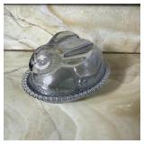 Vintage Indiana Glass Bunny Rabbit on Nest Candy