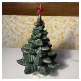 21 1/2" Vintage Green Glazed Ceramic Christmas