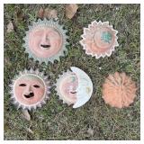 (5) Terra-Cotta Sun/Moon Wall Plaques