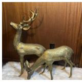 Large Vintage Solid Brass 8 Point Buck Solid