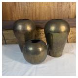 (3) Vintage Brass Vases