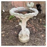 32" Concrete Bird Bath Vintage Style Woodland