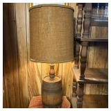 34" Wood Barrel Lamp