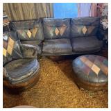 1970s Whiskey Barrel Furniture Set - 3pc Sofa,