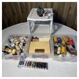 Sewing Tread, Buttons, Singer Sewing Machine