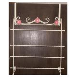Vintage Shabby Chic White Twisted Metal Over The