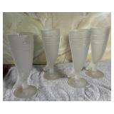 (4) Vintage Indiana Tiara Frosted Powder Horn
