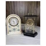 (2) Mantle Clocks- Elgin Quartz, Fuji Quartz
