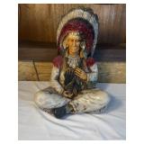 18" Native American Chief with Peace Pipe