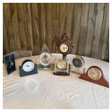 (7) Vintage Desk & Mantle Clocks- Linden,