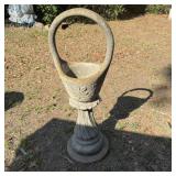 Concrete Basket Planter on a Pedestal Base,