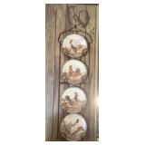 Rooster Wall-Hanging Plate Rack & Plates