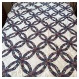 #18 Double Wedding Ring Pattern Patchwork Quilt